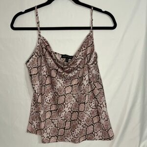 Banana Republic Snakeskin Print Cowl Neck Cami Top EUC